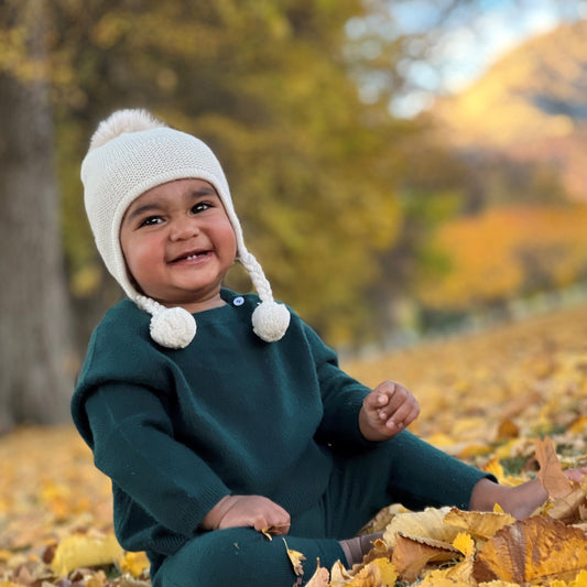 Oatmeal Earflap Cashmere Wool Hat