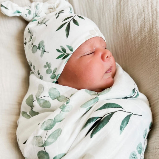 Eucalyptus Leave Muslin Wrap Set