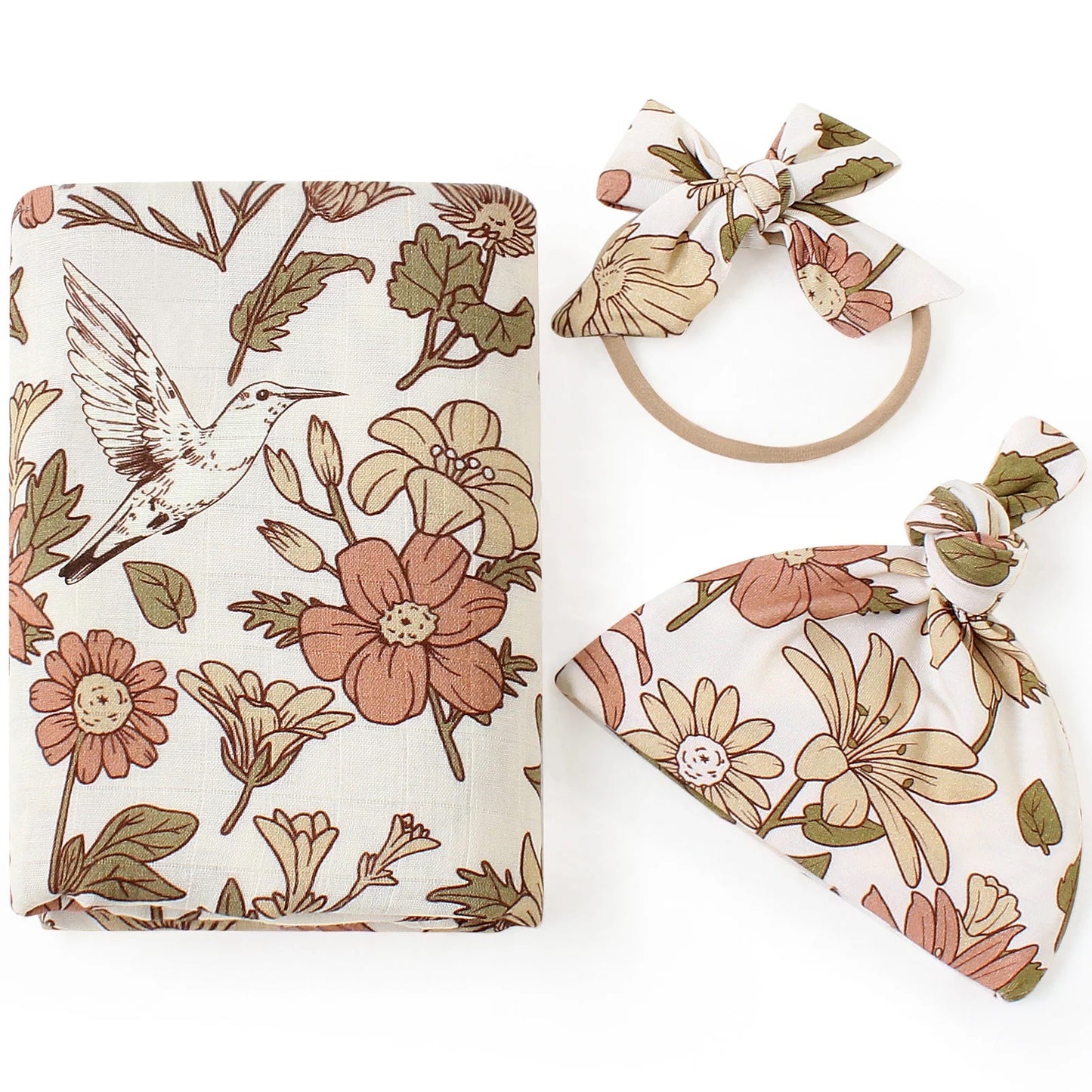 Floral Muslin Wrap Set