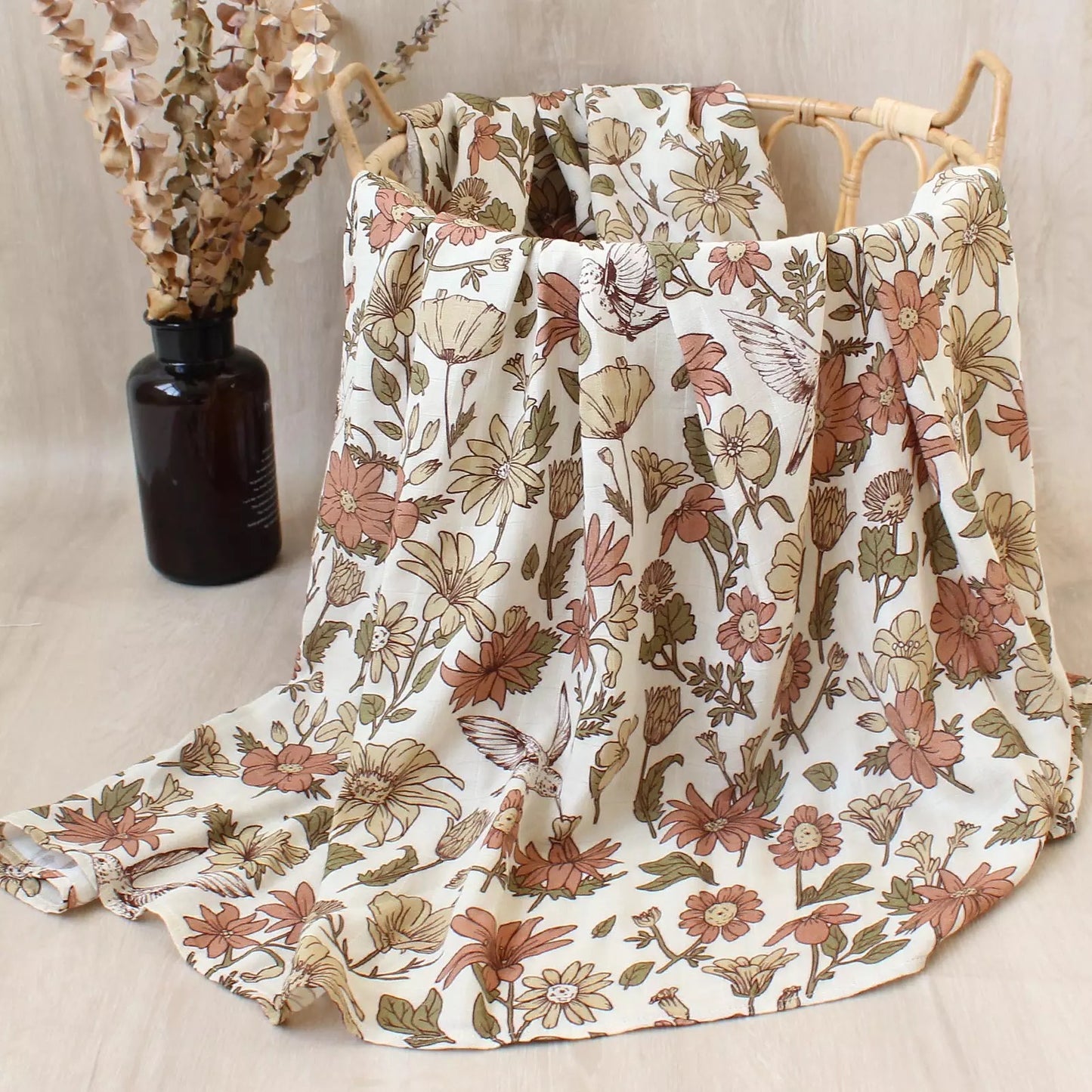 Floral Muslin Wrap Set