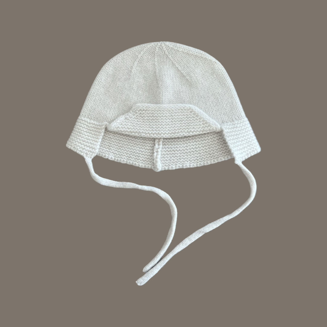 Oatmeal Pilot Hat Bonnet - 100% Pure Cashmere