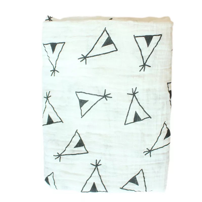 Muslin Wraps - Black and White Pattern - 2 Pack