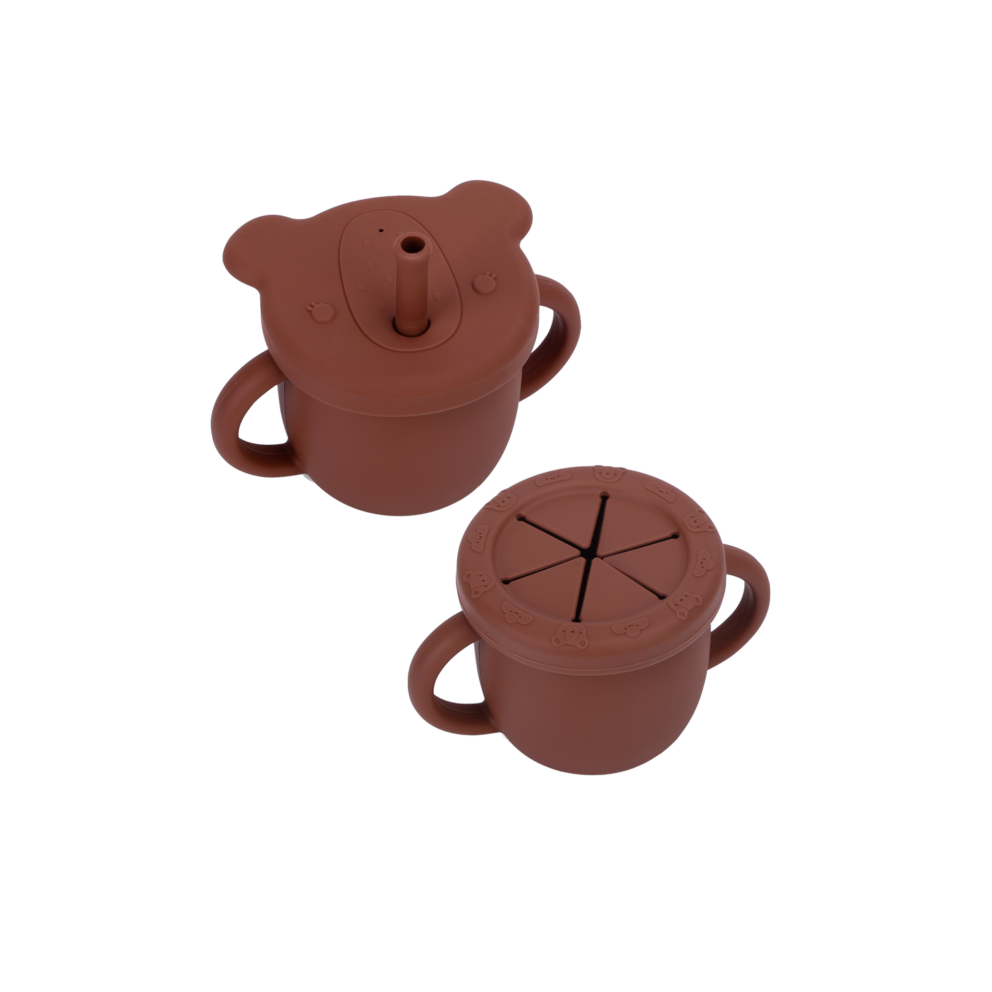 Sippy and snack cup set brown